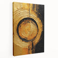 Abstract wall art featuring vibrant, multicolored strokes on a stretched canvas, showcasing a modern design in a side view, ideal for contemporary home decor.