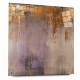 Abstract wall art featuring vibrant strokes in multiple colors, displayed in a side view on acrylic glass with visible mounting pins, adding a modern touch to any decor.