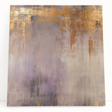 Abstract wall art featuring colorful strokes in vibrant hues of blue, red, and yellow, displayed on a stretched canvas, leaning against a neutral background. Perfect for modern decor.