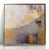 Framed abstract wall art featuring bold gold strokes on a textured background, ideal for modern home decor, enhancing living spaces with elegance.