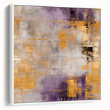 Framed canvas wall art showcasing abstract strokes in soft beige and white hues, elegantly displayed from a side view, perfect for modern home decor.