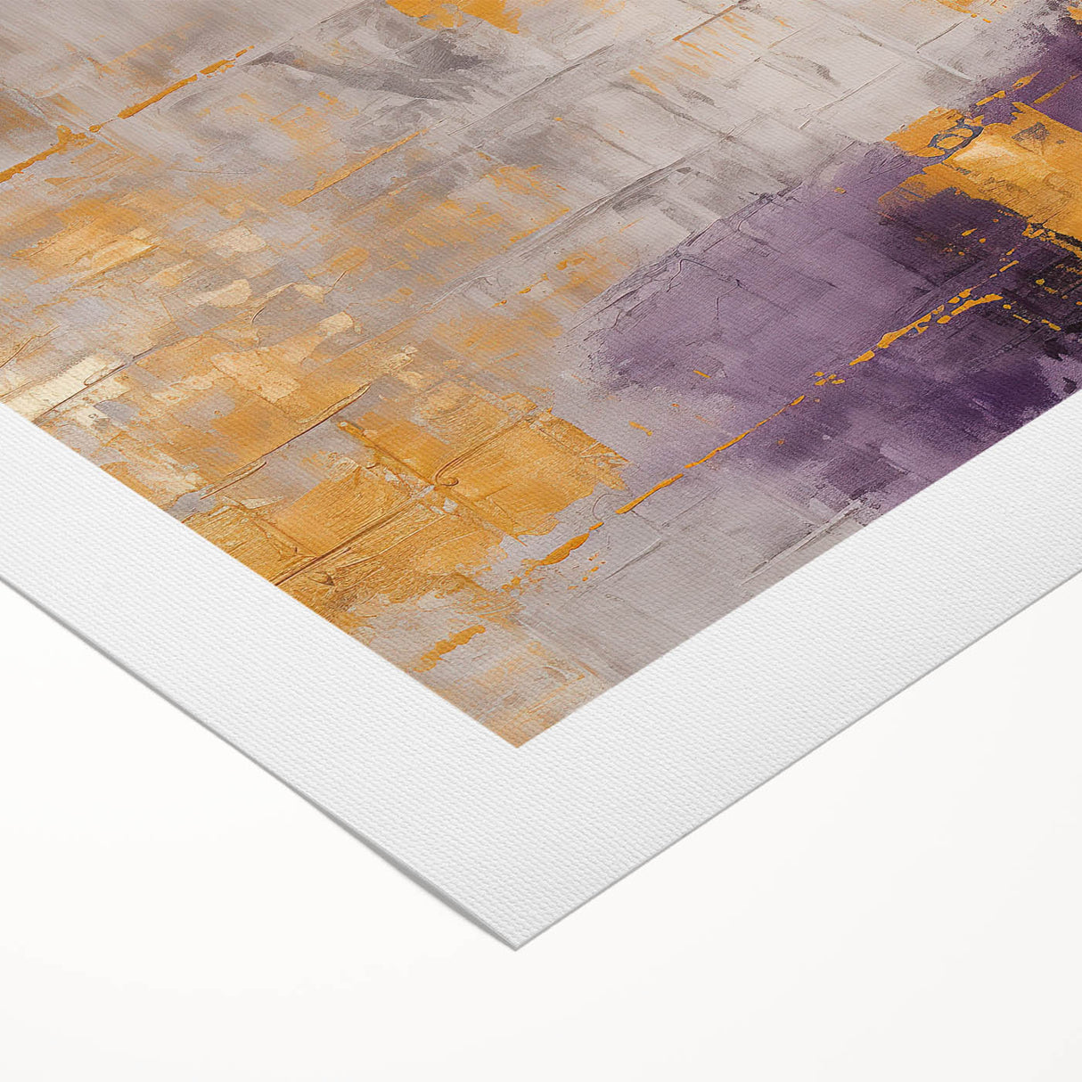Abstract strokes wall art on rolled canvas, showcasing vibrant hues of blue, orange, and yellow, perfect for modern home decor. Ideal for enhancing interior aesthetics.
