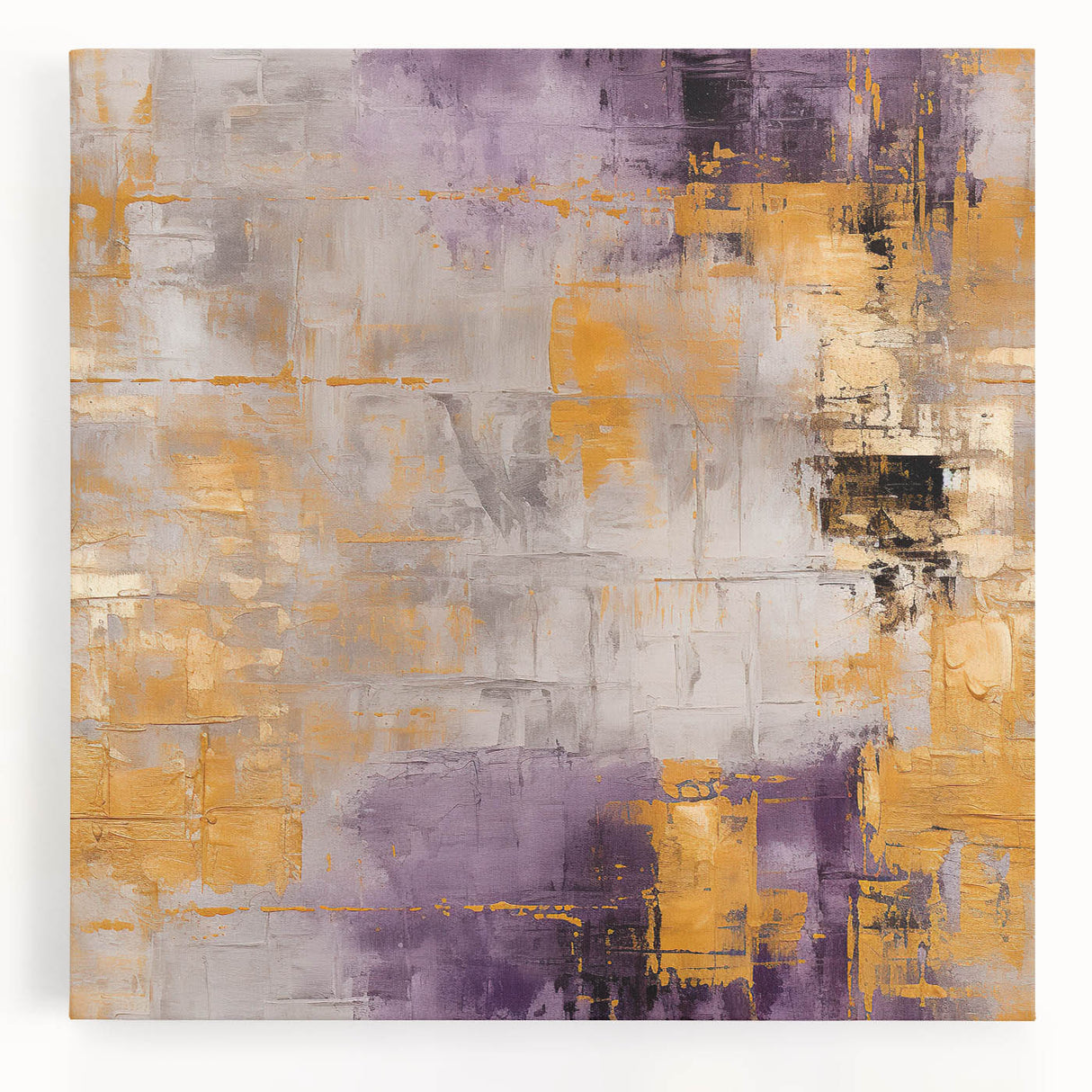 Abstract wall art featuring vibrant, colorful strokes on a stretched canvas, perfect for modern decor, creating a dynamic focal point in any room.