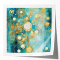 Abstract wall art print showcasing vibrant strokes in shades of blue, pink, and yellow, designed for modern home decor, displayed in a glossy finish.
