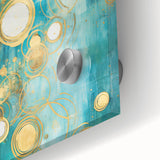 Close-up of an abstract strokes wall art design on acrylic glass, showcasing vibrant colors and intricate textures, perfect for modern home decor.