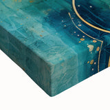 Close-up of a vibrant abstract strokes wall art on stretched canvas, showcasing dynamic colors and textured brushwork, ideal for modern home decor.