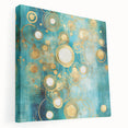 Abstract strokes wall art in vibrant colors, displayed on a stretched canvas from a side view, showcasing texture and depth, ideal for modern decor.