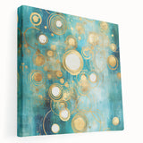 Abstract strokes wall art in vibrant colors, displayed on a stretched canvas from a side view, showcasing texture and depth, ideal for modern decor.