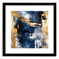 Abstract wall art featuring colorful strokes in a black frame with a mat, showcasing a modern design ideal for home decor, enhancing artistic ambiance.