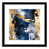 Abstract wall art featuring colorful strokes in a black frame with a mat, showcasing a modern design ideal for home decor, enhancing artistic ambiance.