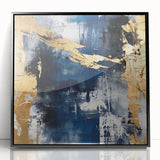 Framed abstract wall art featuring bold black acrylic strokes on a white background, perfect for modern home decor. Adds a contemporary touch to any room.