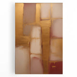 Abstract wall art featuring vibrant strokes in shades of blue, yellow, and red on a stretched canvas, ideal for modern home decor and artistic environments.