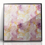 Framed acrylic wall art featuring abstract strokes in black and white, showcasing modern design elements and a sleek front view, perfect for contemporary home decor.