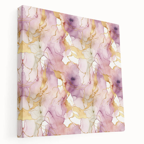 Abstract strokes wall art on stretched canvas showcasing a vibrant mix of blue, orange, and yellow colors, ideal for modern home decor. Side view emphasizes the canvas's depth and texture, perfect for adding an artistic touch to any room.