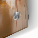 Close-up of abstract strokes wall art printed on acrylic glass, showcasing vibrant colors and bold brushwork, perfect for modern home decor accents.