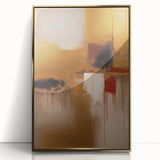 Framed abstract wall art showcasing dynamic gold and black strokes, adding modern elegance to any space. Ideal for contemporary home decor.
