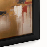 Framed canvas wall art showcasing an abstract design of colorful strokes, featuring vibrant hues of blue, yellow, and red, ideal for modern home decor.