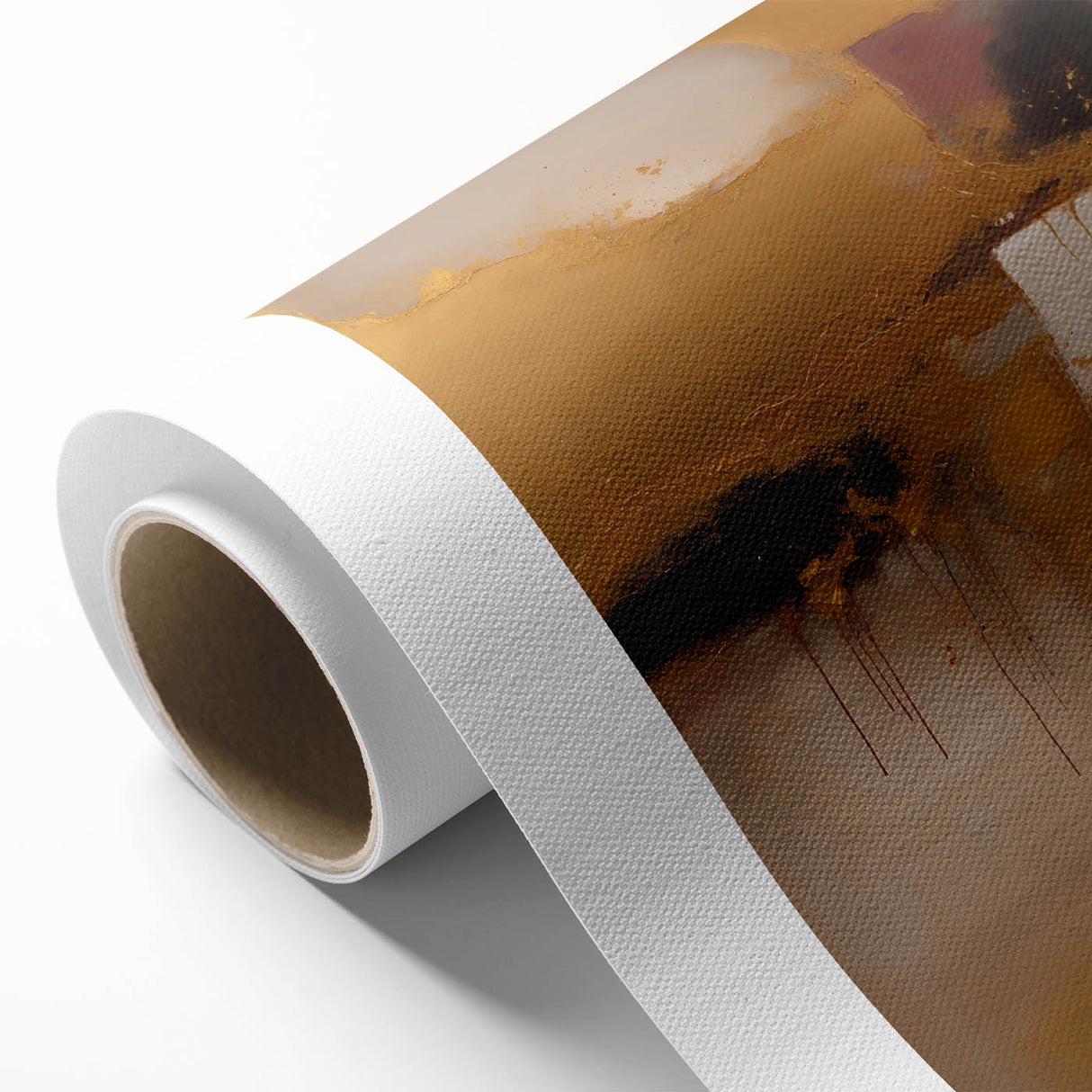 Abstract strokes wall art on rolled canvas, showcasing vibrant hues of blue, orange, and yellow, perfect for modern home decor. Ideal for adding a pop of color to any room.