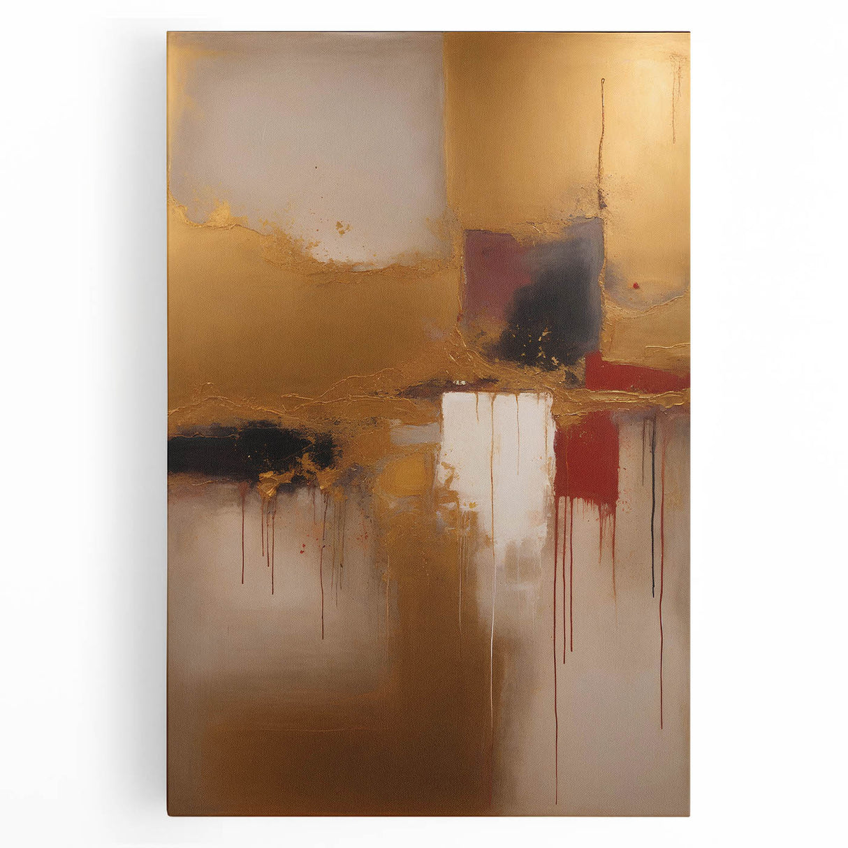 Abstract strokes wall art on stretched canvas, featuring vibrant colors and dynamic patterns, ideal for modern home decor, enhancing artistic ambiance.