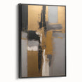 Framed canvas wall art featuring abstract strokes in black and white, showcasing modern artistic design. Ideal for contemporary home decor, highlighting unique textures and bold patterns.