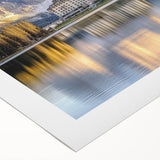 Landscape canvas print showcasing a majestic castle surrounded by lush greenery, rolled for easy transport, and ideal for home decor enthusiasts.