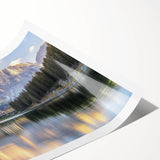 Rolled print showcasing a detailed landscape of a majestic castle surrounded by lush greenery, designed for home decor. The artwork features vibrant colors and intricate details, making it a perfect addition to any room.