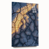 Acrylic glass artwork depicting a vibrant landscape of cliffs in a side view, showcasing intricate details and colors, perfect for modern home decor.