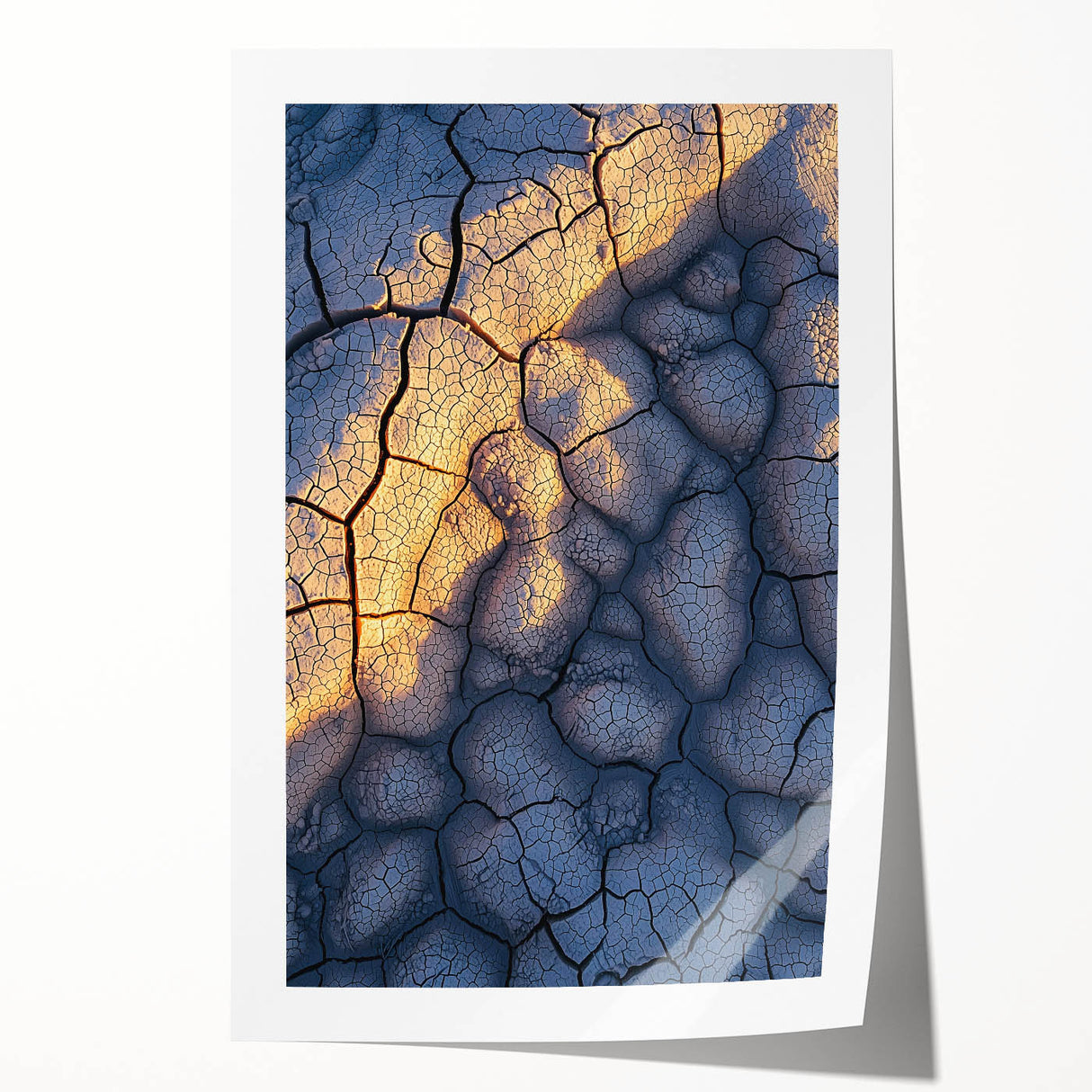 Serene landscape art print showcasing majestic cliffs and vibrant colors, rolled and ready for display, ideal for enhancing home decor. Perfect for nature lovers.