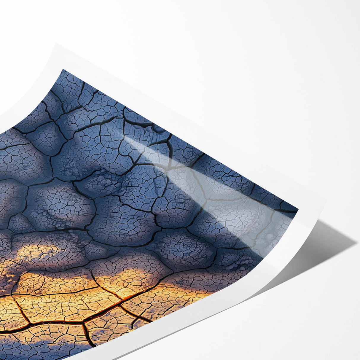 Vibrant rolled canvas print showcasing a breathtaking landscape of majestic cliffs and serene ocean waves, elegantly packaged in a protective cardboard tube.