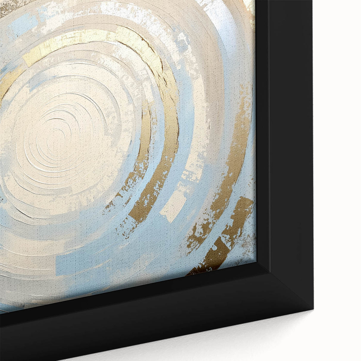 Large Bedroom Wall Decor – Gold & Blue Acrylic and Canvas Art