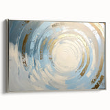 Large Bedroom Wall Decor – Gold & Blue Acrylic and Canvas Art