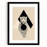 Custom Dining Room Wall Decor - Leopard & Geometric Artwork