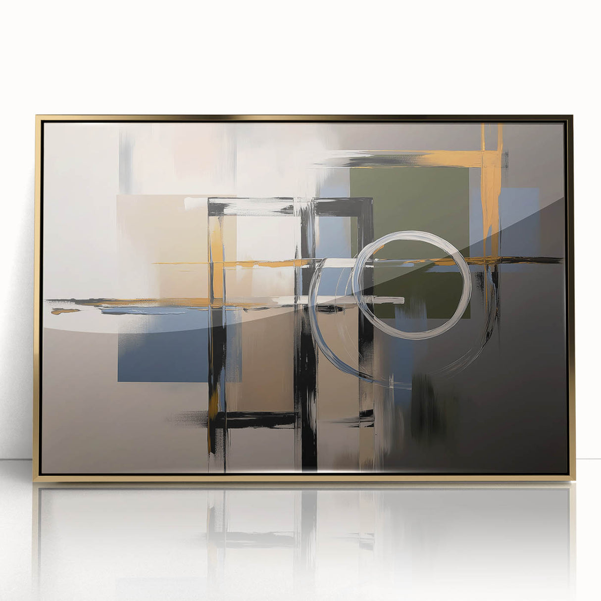 Abstract Geometric Living Room Wall Art - Modern Canvas & Prints