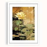 Abstract floral wall art framed in white with a matte finish, showcasing vibrant colors and intricate designs, perfect for modern home decor.