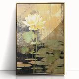 Framed abstract floral wall art featuring vibrant colors and gold accents, perfect for modern decor. Ideal for adding elegance and style to any room.