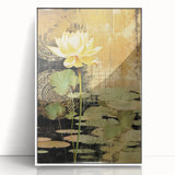 Framed acrylic wall art featuring abstract floral designs in vibrant colors, showcasing a modern aesthetic with a white frame, perfect for home decor.