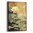Framed canvas wall art showcasing abstract floral designs with vibrant colors, displayed from the black side view to highlight the depth and texture. Ideal for modern home decor.