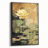 Framed canvas wall art showcasing abstract floral designs with vibrant colors, displayed from the black side view to highlight the depth and texture. Ideal for modern home decor.