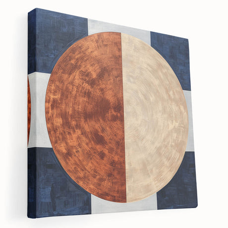 Abstract geometric stretched canvas art in vibrant colors, showcasing a modern design with sharp lines and shapes, ideal for contemporary home decor.