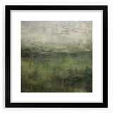 Abstract landscape wall art framed in black with a mat, showcasing vibrant colors and modern design, perfect for contemporary home decor.