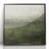 Framed abstract landscape wall art featuring a black acrylic finish, showcasing vibrant colors and dynamic shapes, perfect for modern home decor.