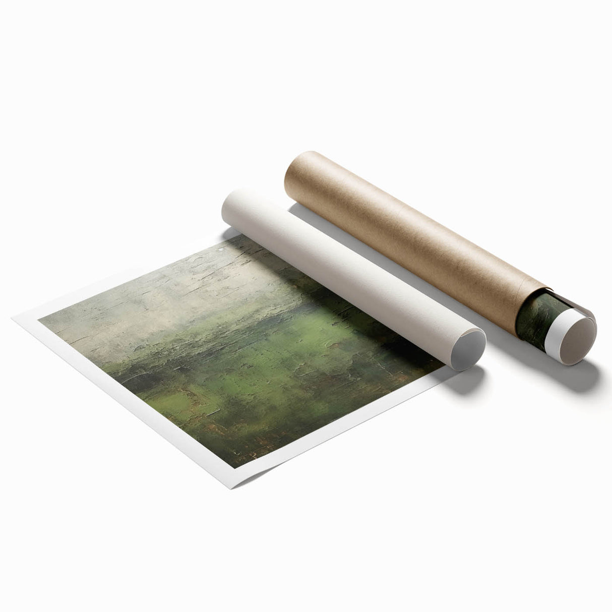 Abstract landscape wall art print showcasing vibrant colors and fluid shapes, ideal for modern home decor. Rolled and ready for framing, it adds a contemporary touch to any space.