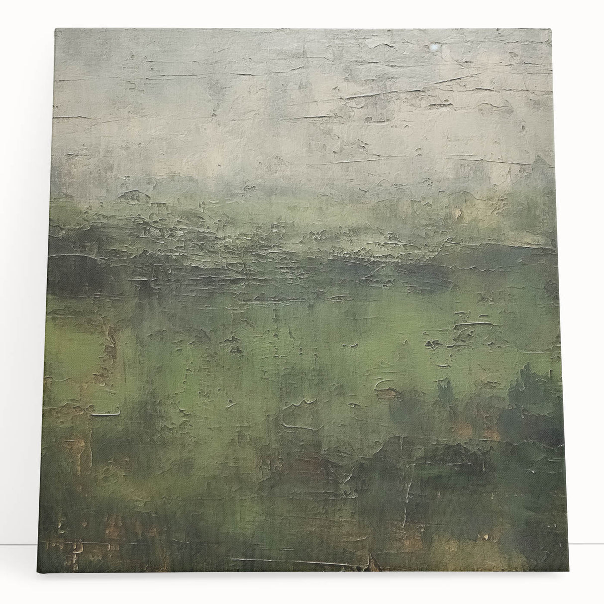 Abstract landscape wall art on stretched canvas, showcasing vibrant colors and fluid forms, perfect for modern home decor. Ideal for enhancing living spaces.