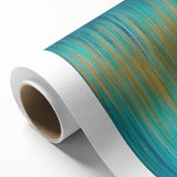 Modern Abstract Wall Art – Golden Rainfall in Teal Blue