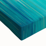 Modern Abstract Wall Art – Golden Rainfall in Teal Blue
