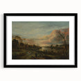 Baroque Landscape Art Print - Serene River Scene with Warm Tones