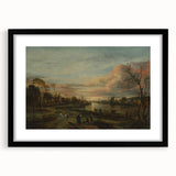 Baroque Landscape Art Print - Serene River Scene with Warm Tones
