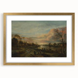 Baroque Landscape Art Print - Serene River Scene with Warm Tones