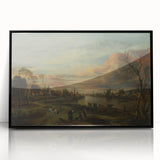 Baroque Landscape Art Print - Serene River Scene with Warm Tones