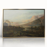 Baroque Landscape Art Print - Serene River Scene with Warm Tones